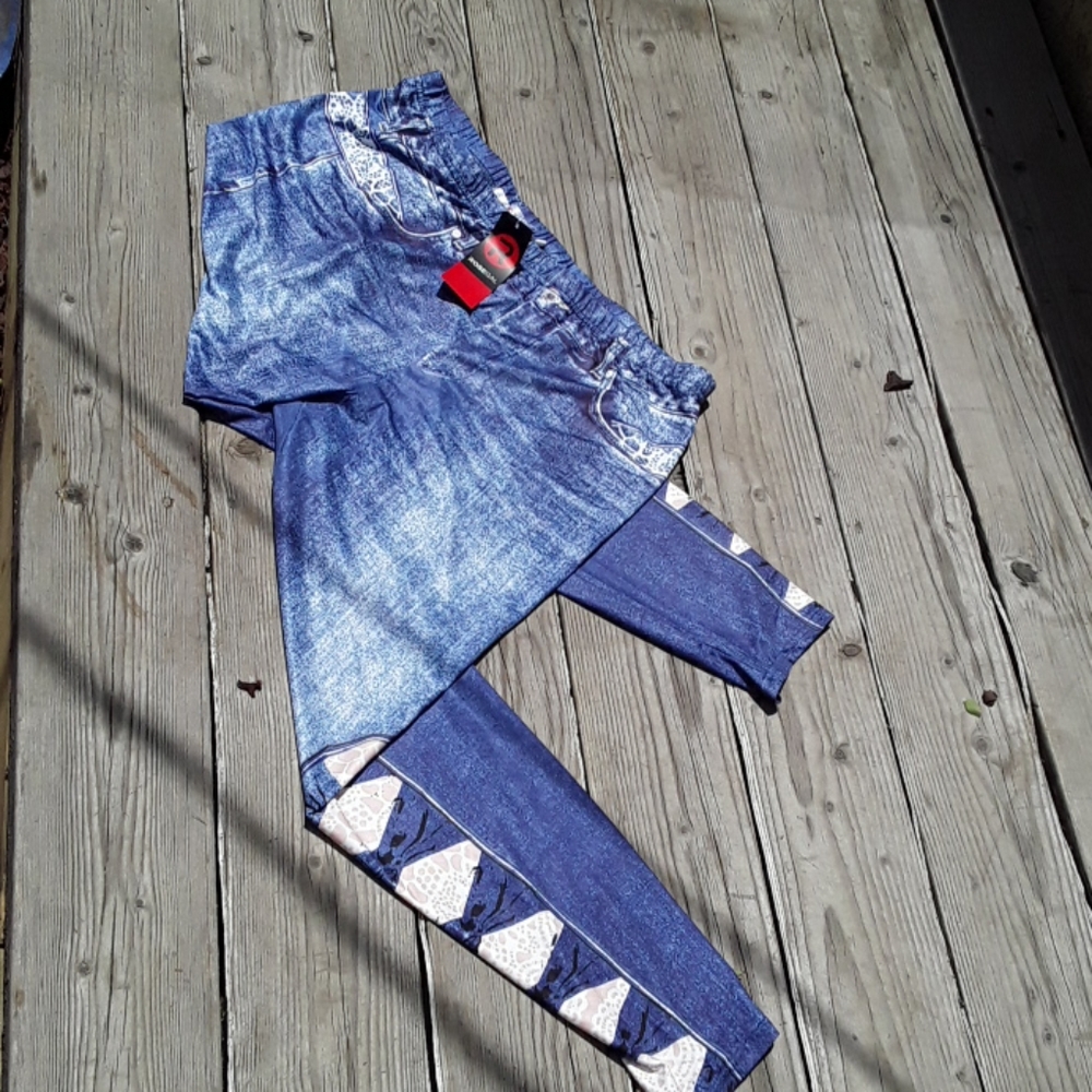 Brand new Jean printed leggings